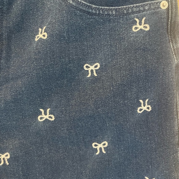 Jcrew Factory Bow-embroidered slim wide-leg jean in all-day stretch - Picture 4 of 6